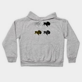set of betta fish silhouette illustration, line art, and sign stamp Kids Hoodie